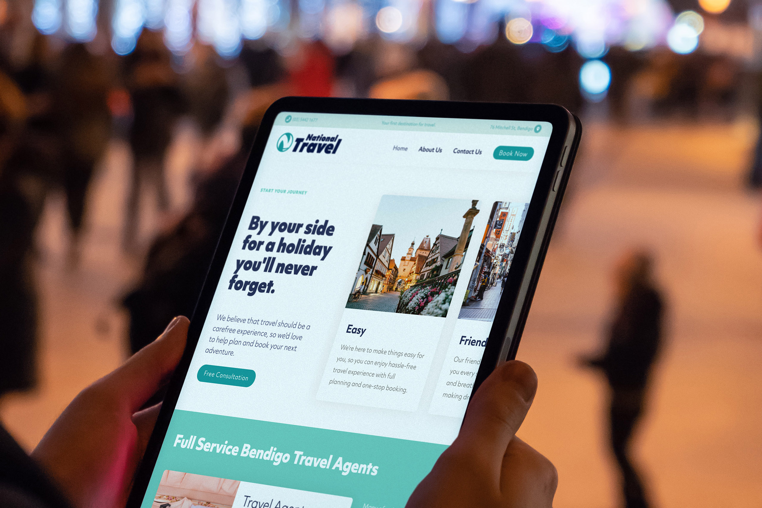 Custom Web Design for National Travel Local Bendigo Business