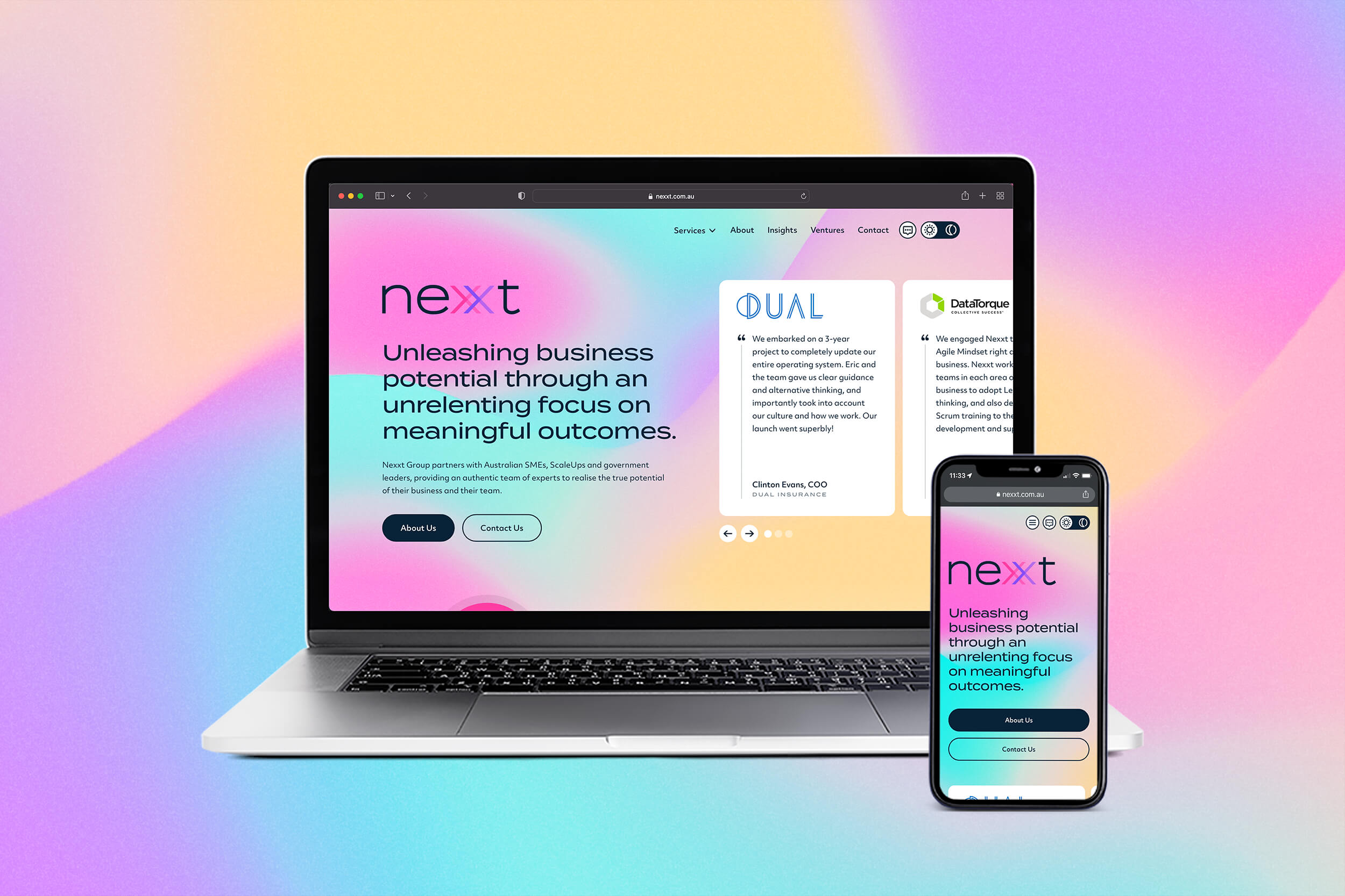 Next Paradigm needed to reset their brand in order to prepare for the next phase of growth. We helped them to come up with a better brand name in Nexxt Group, design a logo that reflected their capabilities and ambitions, and establish a conversion-oriented website presence and digital marketing strategy as a platform for growth.