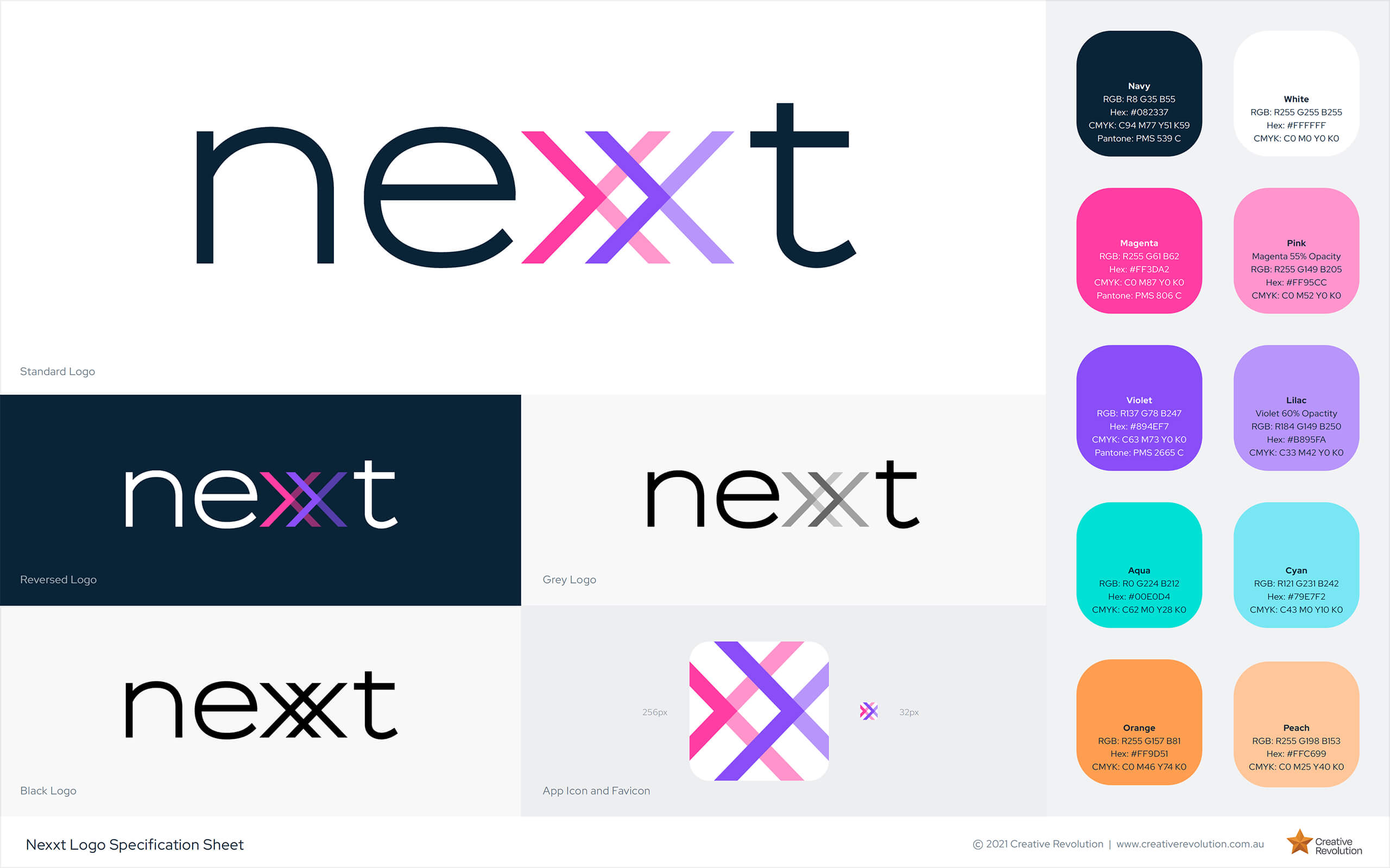 Nexxt Group logo specification sheet.