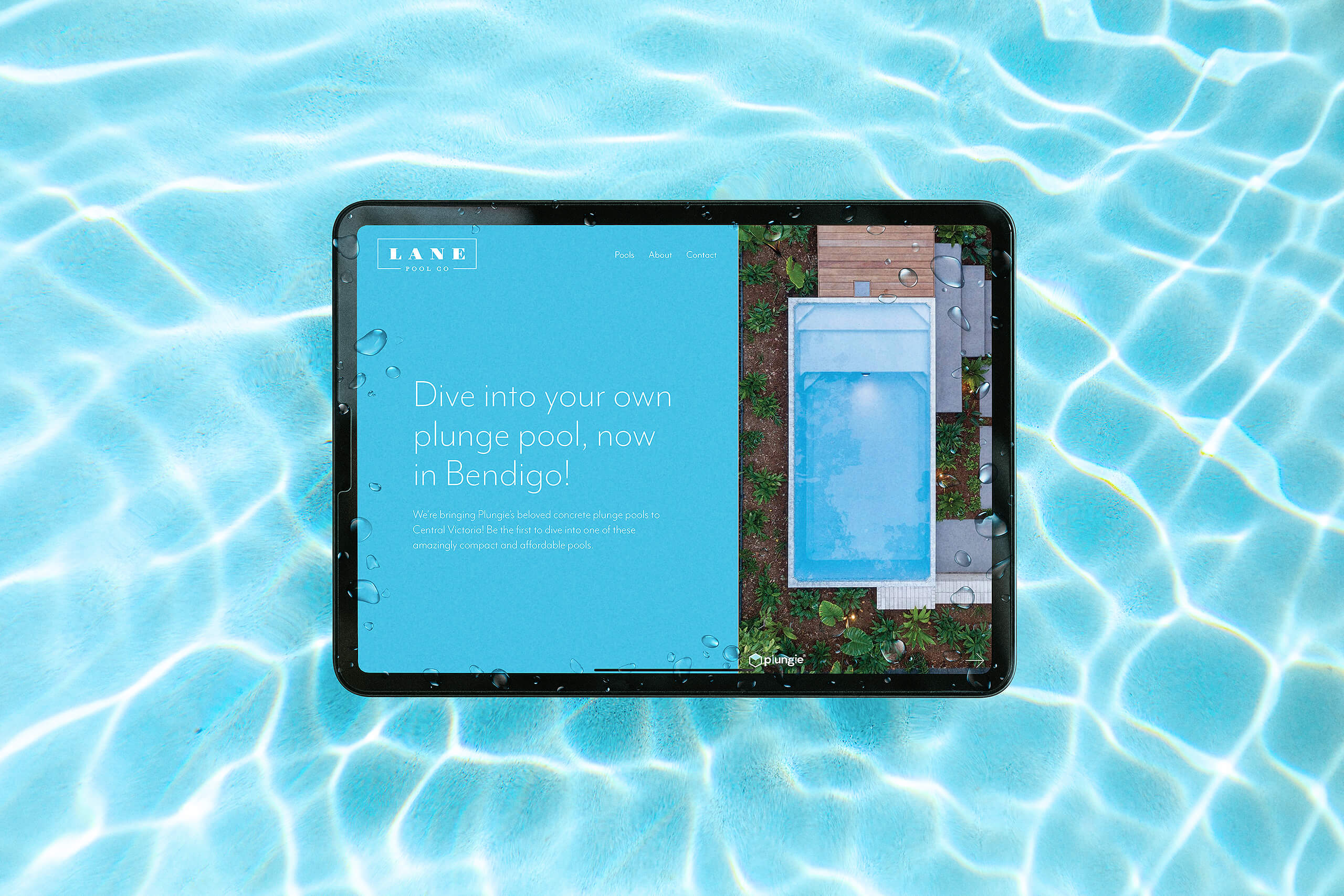 Lane Pool Co Custom One Page Landing Page