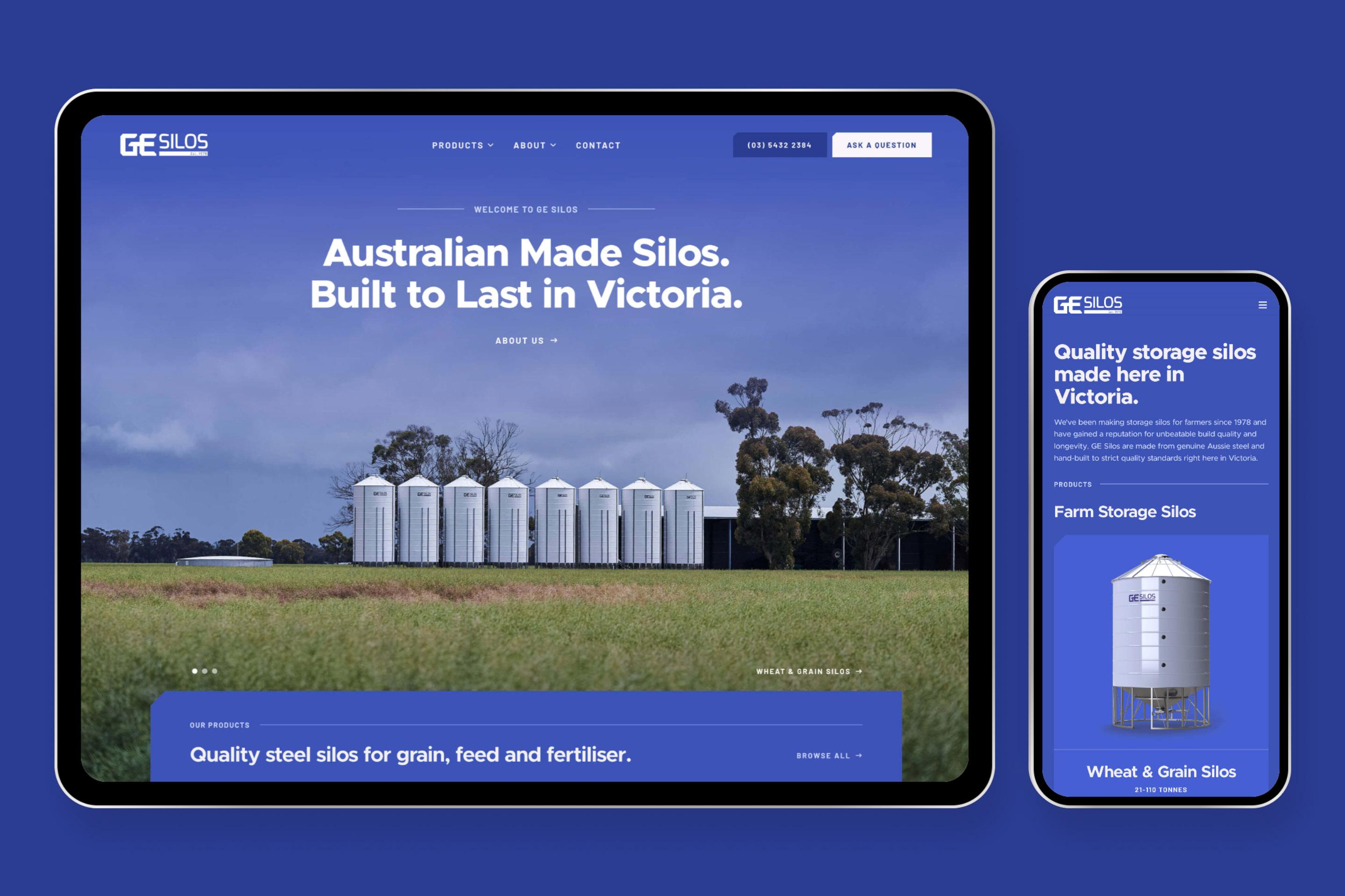 Bespoke Responsive Website for GE Silos on iPad and iPhone