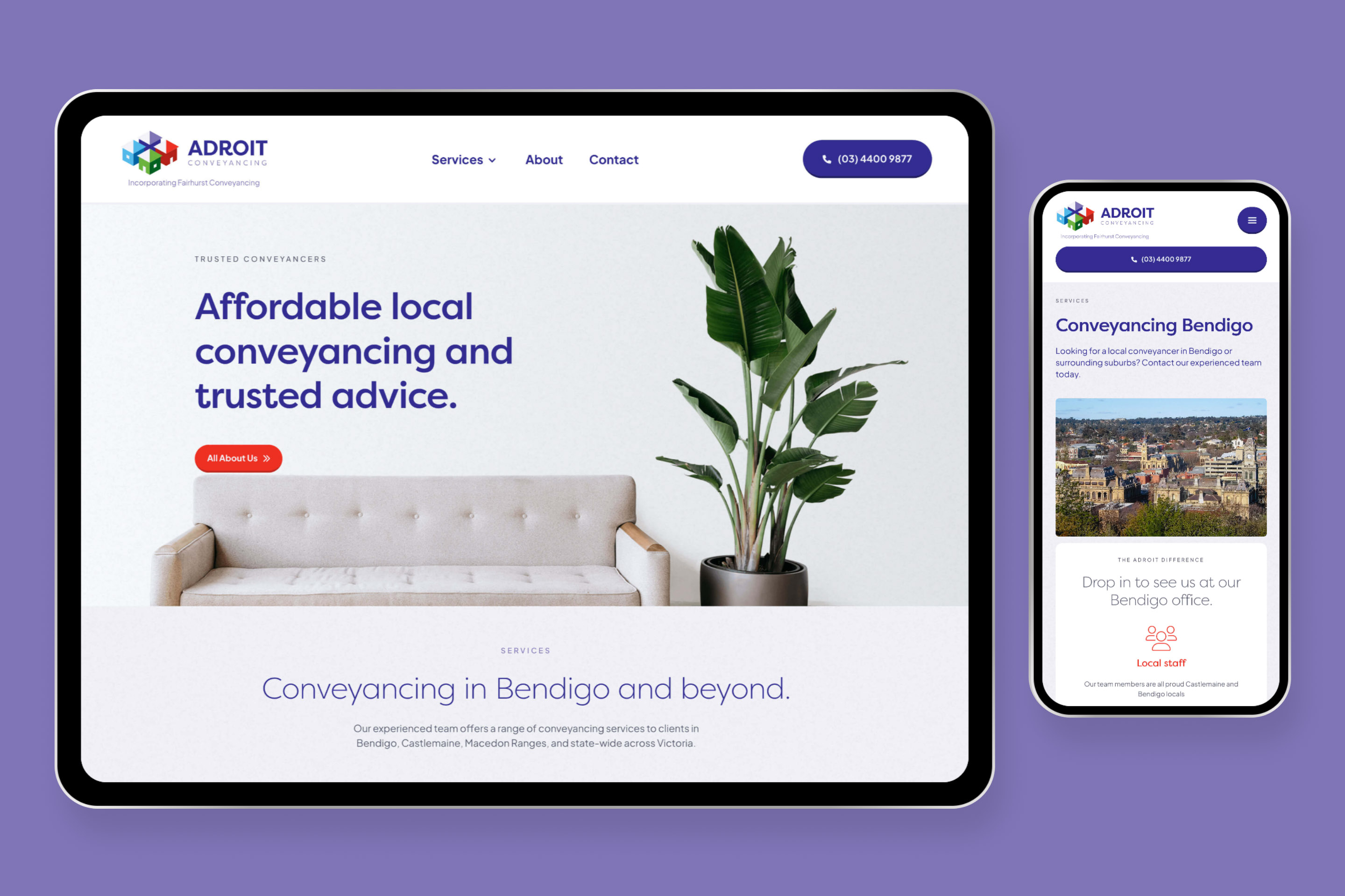 Adroit Conveyancing Website Custom Designed in Bendigo