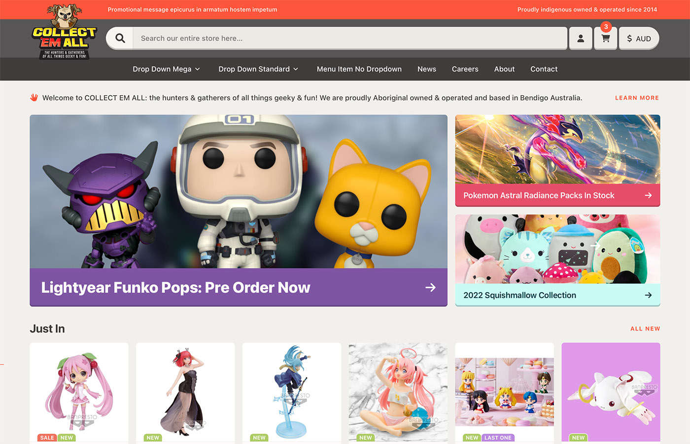 Collect Em All Shopify theme design screenshot