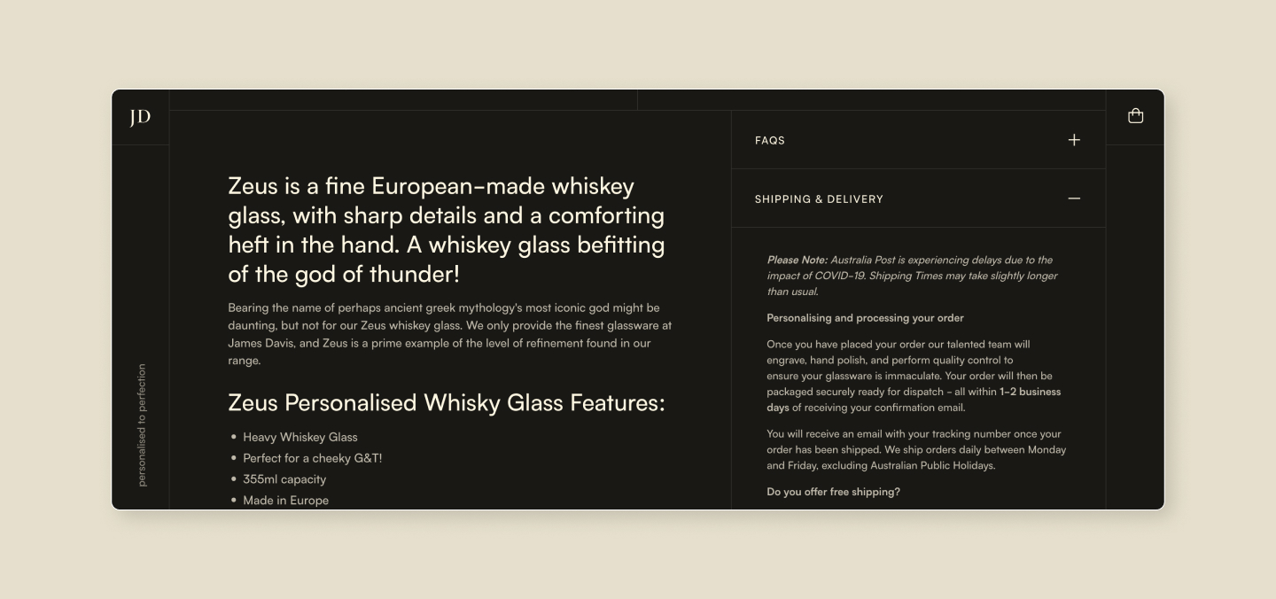 Objection handling features on James Davis website for better sales performance