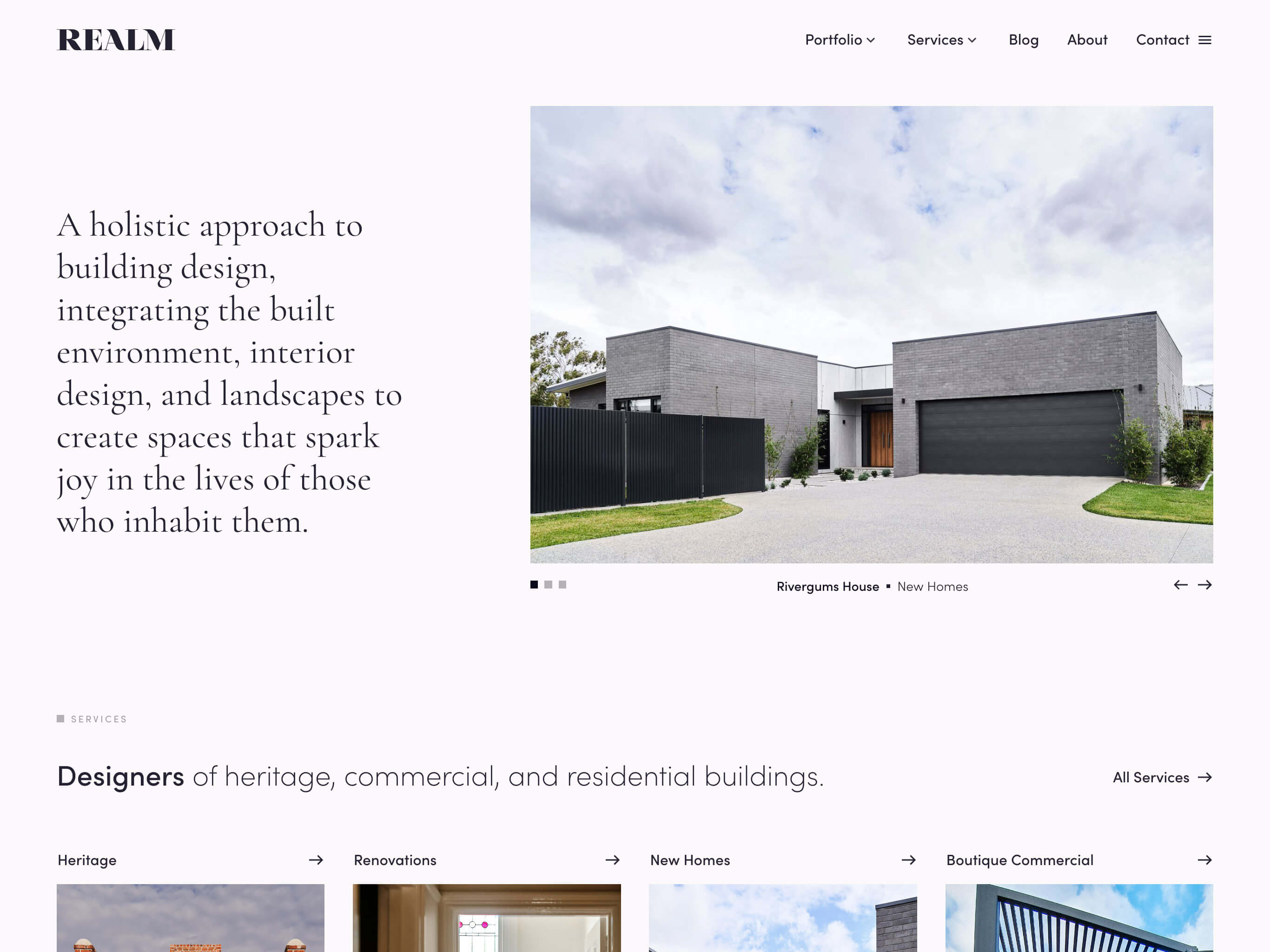Realm Building Design Echuca Website Screenshot Homepage