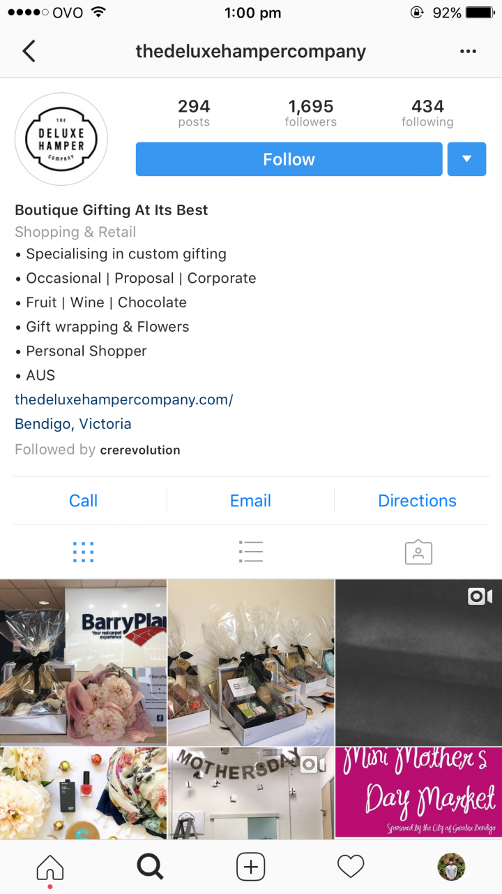 The Deluxe Hamper Company - Successful Bendigo Instagram Business